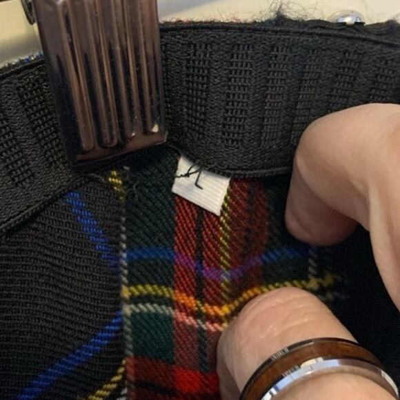 P.A.R.O.S.H plaid pants wool blend trousers studded details punk look Sz L - Picture 3 of 6